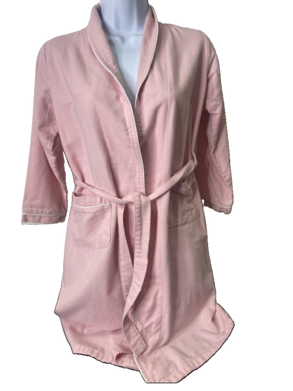 Petite Plume Kid's Flannel Robe Pink Cotton Blend Loungewear Bathrobe Size 7/8 - Picture 7 of 15